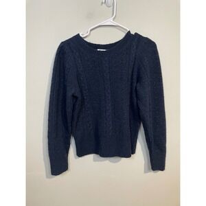 J.Crew Pointelle Cable Knit Crewneck Sweater Wool and Alpaca Blend Size Small‎